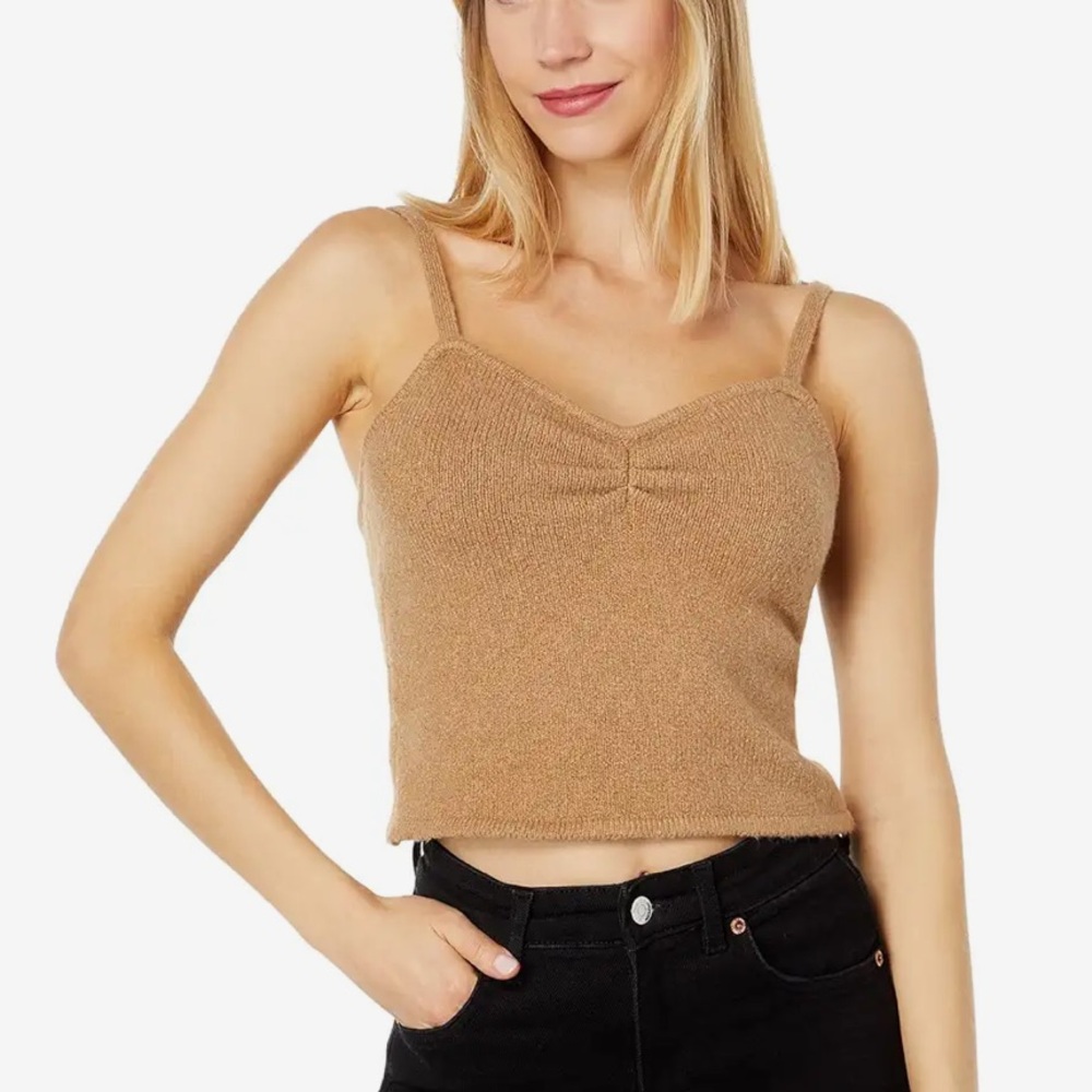 MADEWELL Milos Wool Blend Spaghetti‎ Strap Crop Tank Top